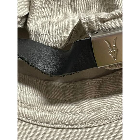 AllSaints Women\'s Cream Beige Logo Embroidered Strapback Baseball Cap Hat OS main image 4